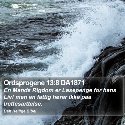 Ordsprogene 13:8 DA1871 Bible Verse Image