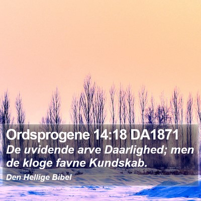 Ordsprogene 14:18 DA1871 Bible Verse Image