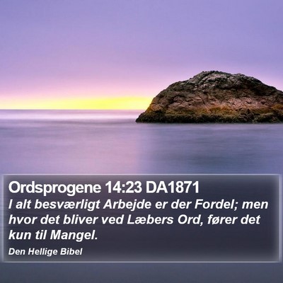Ordsprogene 14:23 DA1871 Bible Verse Image