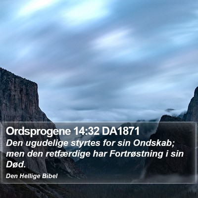 Ordsprogene 14:32 DA1871 Bible Verse Image
