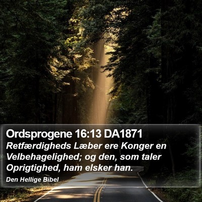 Ordsprogene 16:13 DA1871 Bible Verse Image