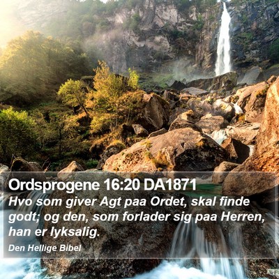 Ordsprogene 16:20 DA1871 Bible Verse Image