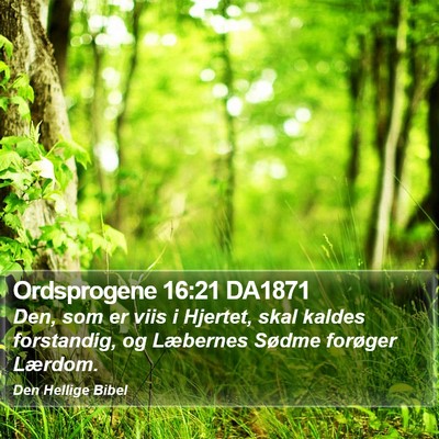 Ordsprogene 16:21 DA1871 Bible Verse Image
