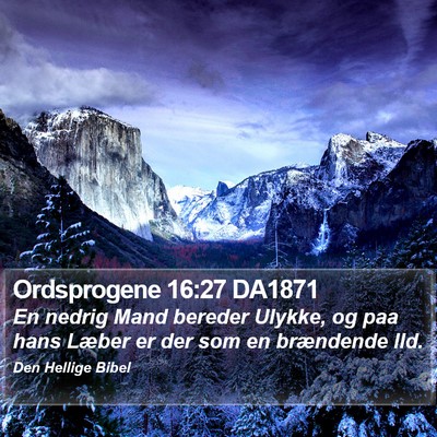 Ordsprogene 16:27 DA1871 Bible Verse Image