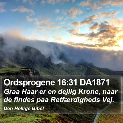 Ordsprogene 16:31 DA1871 Bible Verse Image