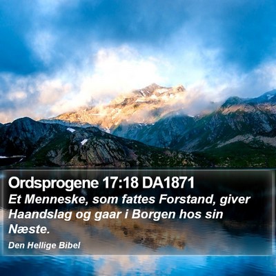 Ordsprogene 17:18 DA1871 Bible Verse Image