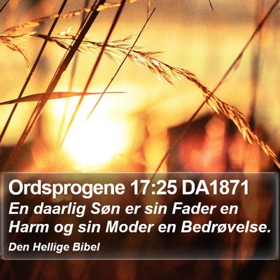 Ordsprogene 17:25 DA1871 Bible Verse Image