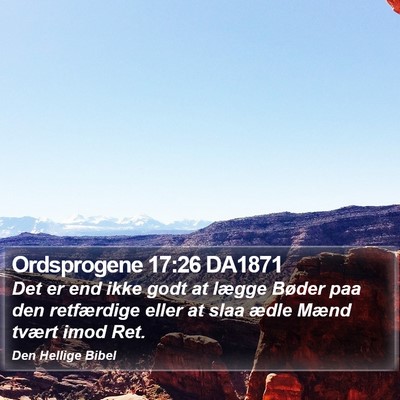 Ordsprogene 17:26 DA1871 Bible Verse Image