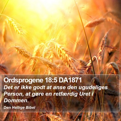 Ordsprogene 18:5 DA1871 Bible Verse Image