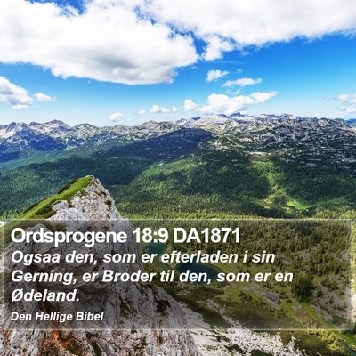 Ordsprogene 18:9 DA1871 Bible Verse Image
