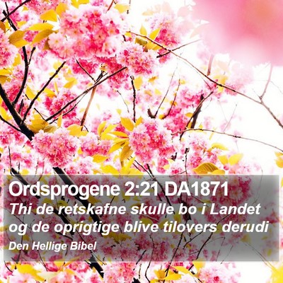 Ordsprogene 2:21 DA1871 Bible Verse Image