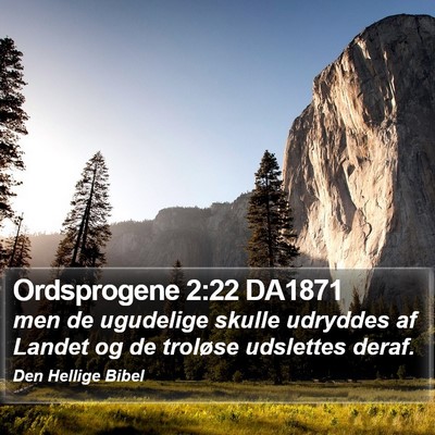 Ordsprogene 2:22 DA1871 Bible Verse Image