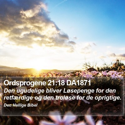 Ordsprogene 21:18 DA1871 Bible Verse Image