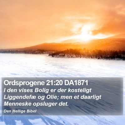 Ordsprogene 21:20 DA1871 Bible Verse Image