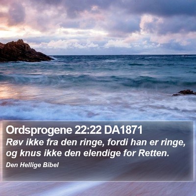Ordsprogene 22:22 DA1871 Bible Verse Image