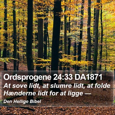 Ordsprogene 24:33 DA1871 Bible Verse Image