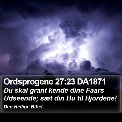 Ordsprogene 27:23 DA1871 Bible Verse Image