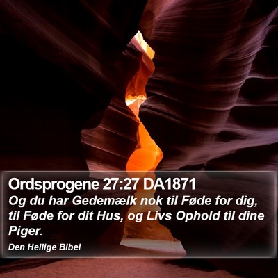 Ordsprogene 27:27 DA1871 Bible Verse Image