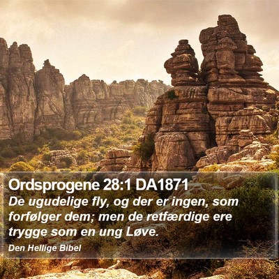 Ordsprogene 28:1 DA1871 Bible Verse Image