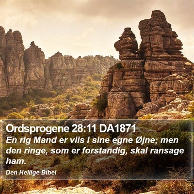 Ordsprogene 28:11 DA1871 Bible Verse Image