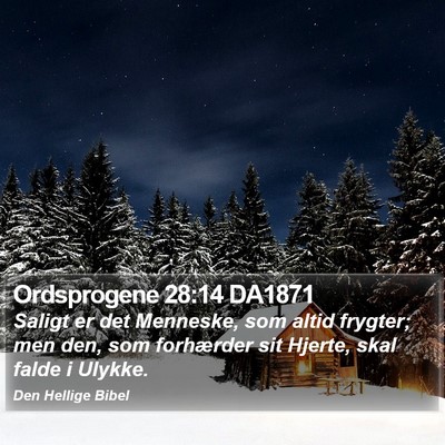 Ordsprogene 28:14 DA1871 Bible Verse Image