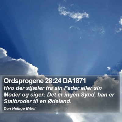 Ordsprogene 28:24 DA1871 Bible Verse Image