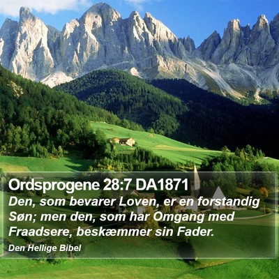 Ordsprogene 28:7 DA1871 Bible Verse Image