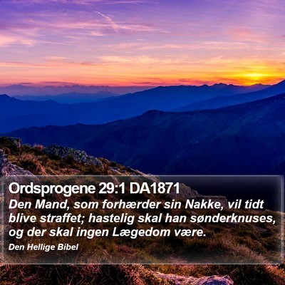 Ordsprogene 29:1 DA1871 Bible Verse Image
