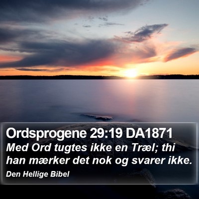 Ordsprogene 29:19 DA1871 Bible Verse Image