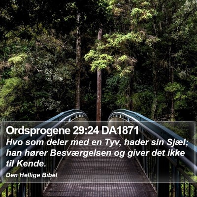 Ordsprogene 29:24 DA1871 Bible Verse Image