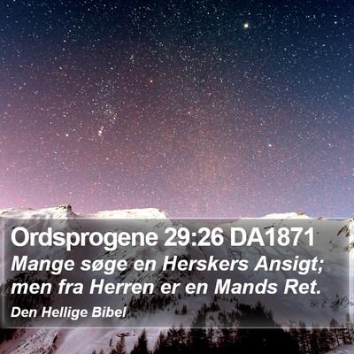 Ordsprogene 29:26 DA1871 Bible Verse Image