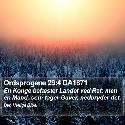 Ordsprogene 29:4 DA1871 Bible Verse Image