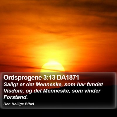 Ordsprogene 3:13 DA1871 Bible Verse Image