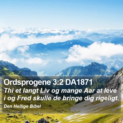 Ordsprogene 3:2 DA1871 Bible Verse Image
