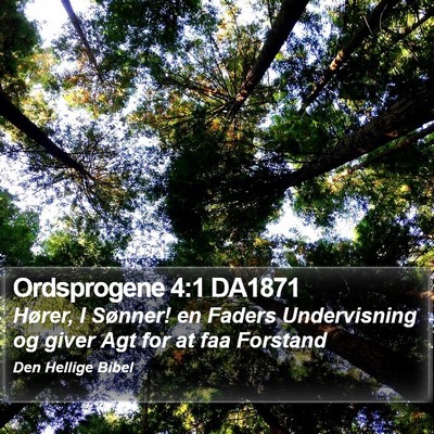 Ordsprogene 4:1 DA1871 Bible Verse Image
