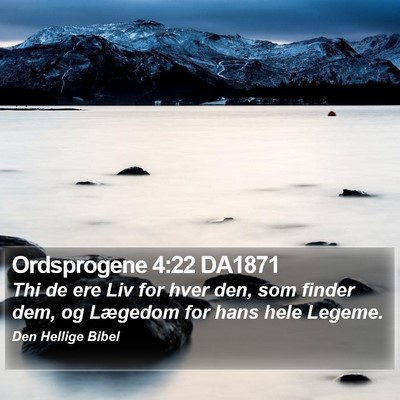 Ordsprogene 4:22 DA1871 Bible Verse Image