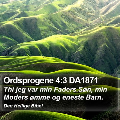 Ordsprogene 4:3 DA1871 Bible Verse Image