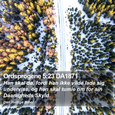 Ordsprogene 5:23 DA1871 Bible Verse Image