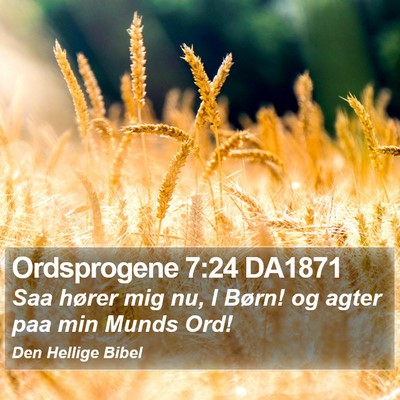 Ordsprogene 7:24 DA1871 Bible Verse Image