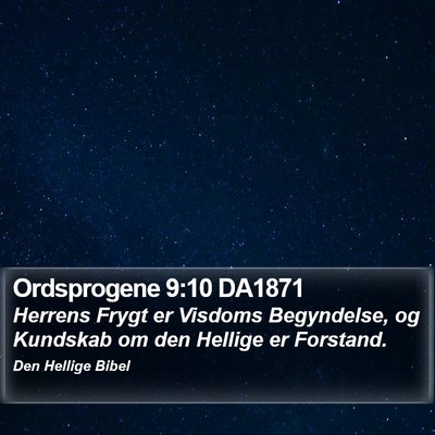 Ordsprogene 9:10 DA1871 Bible Verse Image