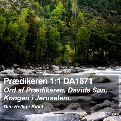 Prædikeren 1:1 DA1871 Bible Verse Image