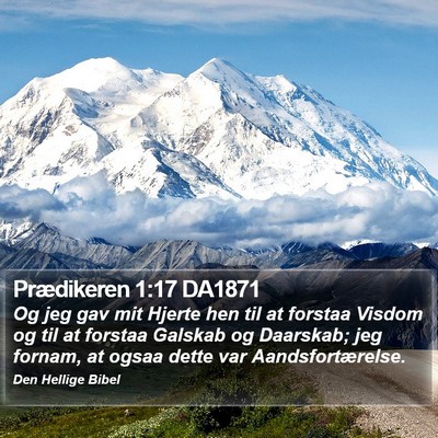 Prædikeren 1:17 DA1871 Bible Verse Image