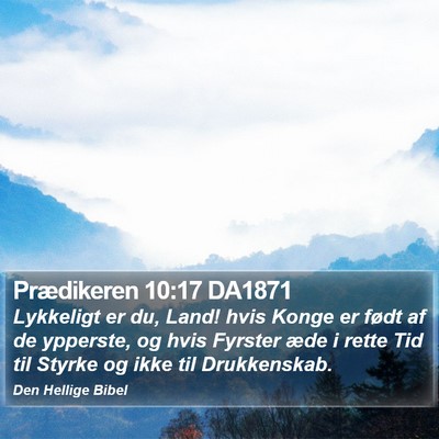 Prædikeren 10:17 DA1871 Bible Verse Image