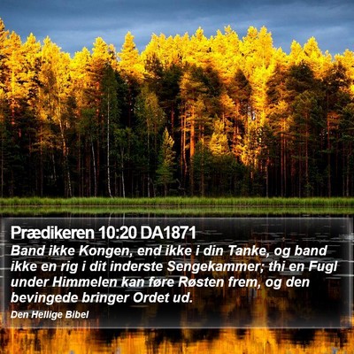 Prædikeren 10:20 DA1871 Bible Verse Image