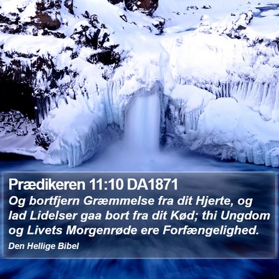 Prædikeren 11:10 DA1871 Bible Verse Image