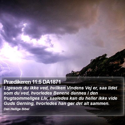 Prædikeren 11:5 DA1871 Bible Verse Image