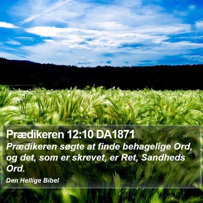 Prædikeren 12:10 DA1871 Bible Verse Image