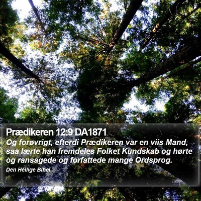 Prædikeren 12:9 DA1871 Bible Verse Image