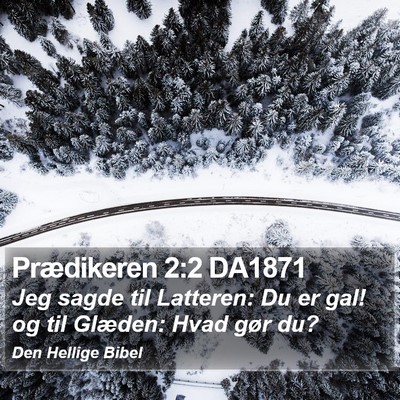Prædikeren 2:2 DA1871 Bible Verse Image