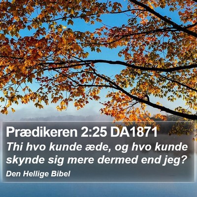 Prædikeren 2:25 DA1871 Bible Verse Image